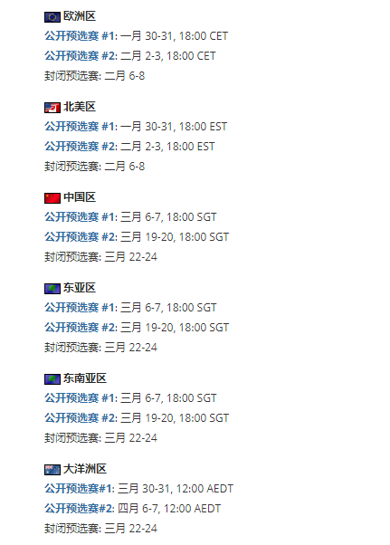 大洋洲封闭预选赛时间应为四月，本图直译自HLTV
